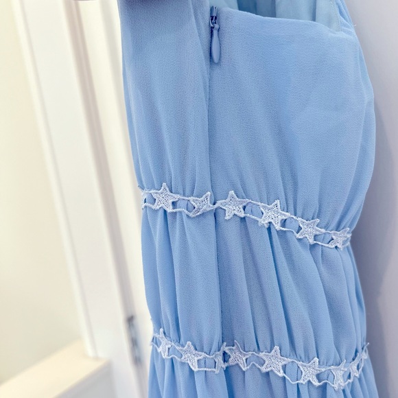 NWT $298 LOVERS + FRIENDS Womens M Powder Blue Lucy Maxi Dress Sleeveless Stars. - Picture 10 of 12